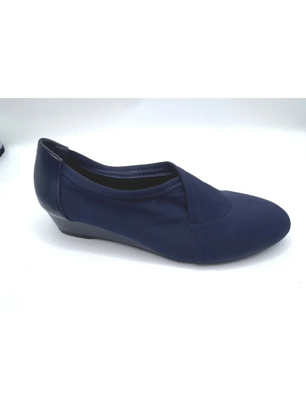 Angel Steps Navy Blue Slip-On Wedge Shoes Size 9.5M Comfortable All-Man-Made Mat